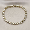 Oro Laminado Tennis Bracelet, Gold Filled Style Heart Design, with White Cubic Zirconia, Polished, Golden Finish, 03.213.0323.07 (05 MM Thickness, 8 Inches Length)