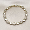 Oro Laminado Tennis Bracelet, Gold Filled Style Teardrop Design, with White Cubic Zirconia, Polished, Golden Finish, 03.213.0327.08