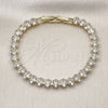 Oro Laminado Tennis Bracelet, Gold Filled Style with White Cubic Zirconia, Polished, Golden Finish, 03.213.0334.07 (06 MM Thickness, 7 Inches Length)