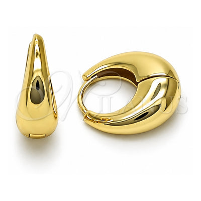 Oro Laminado Huggie Hoop, Gold Filled Style Polished, Golden Finish, 02.213.0808.20