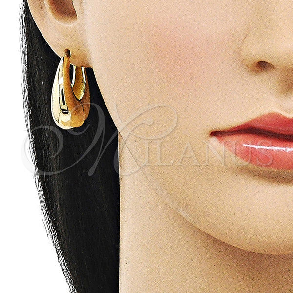 Gold Filled Hoop Earrings — Huggie Hoop Polished 02. — alternate product view — SKU 159295 | Oro Laminado aretes de aro — Huggie Hoop pulido 02. — SKU 159295