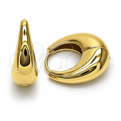 Oro Laminado Huggie Hoop, Gold Filled Style Polished, Golden Finish, 02.213.0809.25