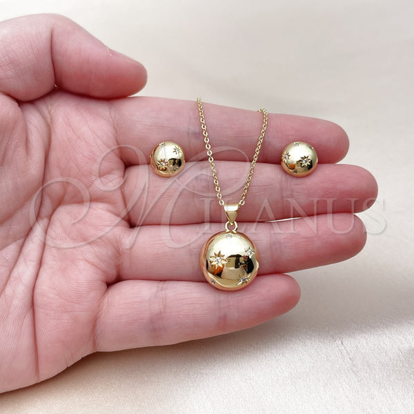 Gold Filled Ring — Earring and Pendant Adult Set Sun and Rolo — alternate product view — SKU 159299 | Oro Laminado anillo — Earring and Pendant Adult Set Sun and Rolo — SKU 159299