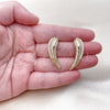 Oro Laminado Stud Earring, Gold Filled Style Wings Design, with White Cubic Zirconia, Polished, Golden Finish, 02.283.0239