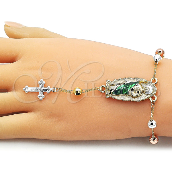 Gold Filled Bracelet — Bracelet Rosary San Judas and Cross Design Diamond — alternate product view — SKU 159325 | Oro Laminado brazalete — Bracelet Rosary San Judas and cruz diseño Diamond — SKU 159325