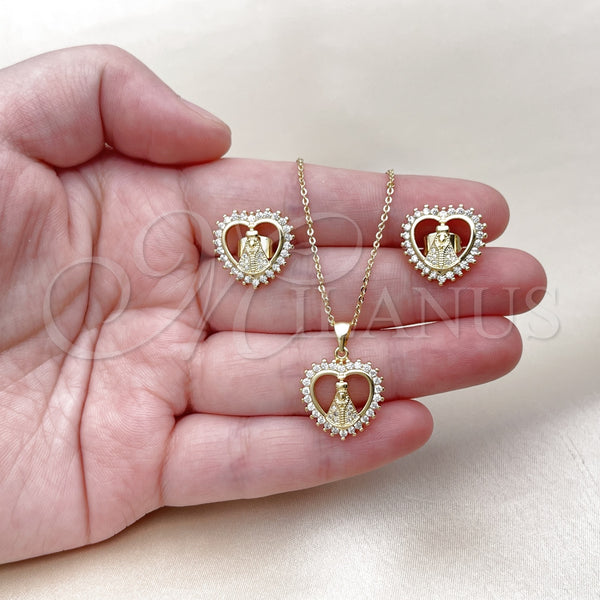 Gold Filled Ring — Earring and Pendant Adult Set Heart and Guadalupe — alternate product view — SKU 159337 | Oro Laminado anillo — Earring and Pendant Adult Set corazón and Guadalupe — SKU 159337