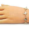 Oro Laminado Fancy Bracelet, Gold Filled Style Butterfly and Hollow Design, Polished, Golden Finish, 03.213.0338.07