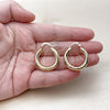 Oro Laminado Small Hoop, Gold Filled Style Hollow Design, Diamond Cutting Finish, Golden Finish, 02.213.0314.25