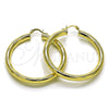 Oro Laminado Large Hoop, Gold Filled Style Hollow Design, Diamond Cutting Finish, Golden Finish, 02.170.0309.50