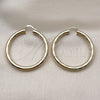 Oro Laminado Large Hoop, Gold Filled Style Hollow Design, Diamond Cutting Finish, Golden Finish, 02.170.0309.50