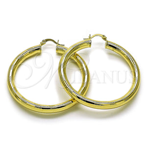 Gold Filled Hoop Earrings — Large Hoop Hollow Design Diamond Cutting 02. — main product view — SKU 159358 | Oro Laminado aretes de aro — Large Hoop Hollow diseño Diamond Cutting 02. — SKU 159358