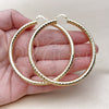 Oro Laminado Large Hoop, Gold Filled Style Hollow Design, Diamond Cutting Finish, Golden Finish, 02.213.0309.70