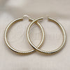 Oro Laminado Large Hoop, Gold Filled Style Hollow Design, Diamond Cutting Finish, Golden Finish, 02.213.0309.70
