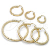 Oro Laminado Extra Large Hoop, Gold Filled Style Hollow Design, Diamond Cutting Finish, Golden Finish, 02.213.0312.60