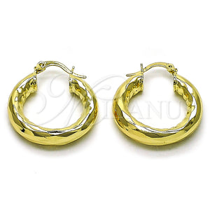 Gold Filled Hoop Earrings — Small Hoop Hollow Design Diamond Cutting 02. — main product view — SKU 159372 | Oro Laminado aretes de aro — aro pequeño Hollow diseño Diamond Cutting 02. — SKU 159372