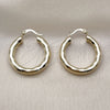 Oro Laminado Medium Hoop, Gold Filled Style Hollow Design, Diamond Cutting Finish, Golden Finish, 02.213.0811.30