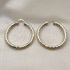 Oro Laminado Large Hoop, Gold Filled Style Hollow Design, Diamond Cutting Finish, Golden Finish, 02.213.0811.50