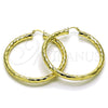 Oro Laminado Large Hoop, Gold Filled Style Hollow Design, Diamond Cutting Finish, Golden Finish, 02.213.0811.60