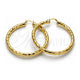 Oro Laminado Large Hoop, Gold Filled Style Hollow Design, Diamond Cutting Finish, Golden Finish, 02.213.0811.60