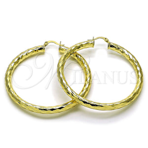 Gold Filled Hoop Earrings — Large Hoop Hollow Design Diamond Cutting 02. — main product view — SKU 159376 | Oro Laminado aretes de aro — Large Hoop Hollow diseño Diamond Cutting 02. — SKU 159376