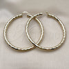 Oro Laminado Extra Large Hoop, Gold Filled Style Hollow Design, Diamond Cutting Finish, Golden Finish, 02.213.0811.70