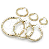 Oro Laminado Extra Large Hoop, Gold Filled Style Hollow Design, Diamond Cutting Finish, Golden Finish, 02.213.0811.70