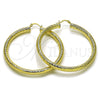 Oro Laminado Large Hoop, Gold Filled Style Hollow Design, Diamond Cutting Finish, Golden Finish, 02.170.0310.60