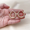 Oro Laminado Medium Hoop, Gold Filled Style Hollow Design, Diamond Cutting Finish, Golden Finish, 02.213.0812.30