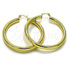 Oro Laminado Large Hoop, Gold Filled Style Hollow Design, Diamond Cutting Finish, Golden Finish, 02.213.0812.50