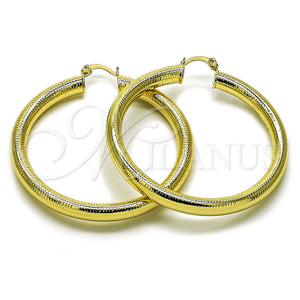 Gold Filled Hoop Earrings — Large Hoop Hollow Design Diamond Cutting 02. — main product view — SKU 159381 | Oro Laminado aretes de aro — Large Hoop Hollow diseño Diamond Cutting 02. — SKU 159381
