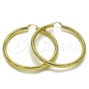 Gold Filled Hoop Earrings — Extra Large Hoop Hollow Design Diamond Cutting 02. — main product view — SKU 159382 | Oro Laminado aretes de aro — Extra Large Hoop Hollow diseño Diamond Cutting 02. — SKU 159382
