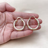 Oro Laminado Medium Hoop, Gold Filled Style Hollow Design, Diamond Cutting Finish, Tricolor, 02.213.0313.1.30