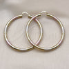 Oro Laminado Extra Large Hoop, Gold Filled Style Hollow Design, Diamond Cutting Finish, Tricolor, 02.213.0313.1.70