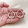 Oro Laminado Medium Hoop, Gold Filled Style Hollow Design, Diamond Cutting Finish, Tricolor, 02.170.0310.1.30