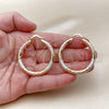 Oro Laminado Medium Hoop, Gold Filled Style Hollow Design, Diamond Cutting Finish, Tricolor, 02.213.0759.1.40