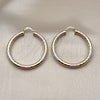 Oro Laminado Large Hoop, Gold Filled Style Hollow Design, Diamond Cutting Finish, Tricolor, 02.213.0759.1.50