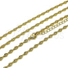 Oro Laminado Fancy Necklace, Gold Filled Style Puff Mariner Design, Polished, Golden Finish, 04.326.0005.18
