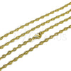 Oro Laminado Fancy Necklace, Gold Filled Style Puff Mariner Design, Polished, Golden Finish, 04.326.0005.22