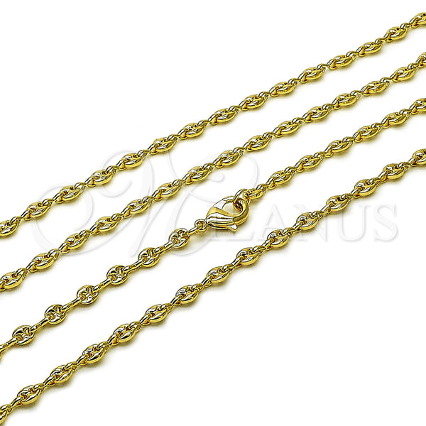 Oro Laminado Fancy Necklace, Gold Filled Style Polished, Golden Finish, 04.326.0005.24 (04 MM Thickness, 24 Inches Length)