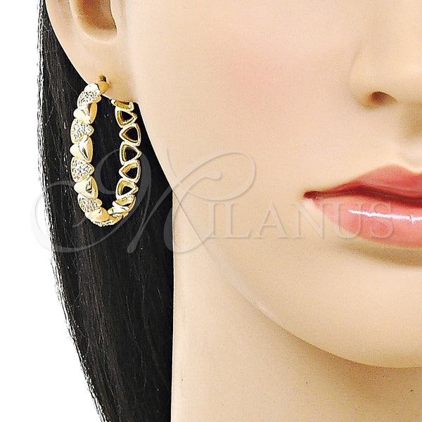 Gold Filled Hoop Earrings — Huggie Hoop with White Micro Pave Polished 02. — alternate product view — SKU 159432 | Oro Laminado aretes de aro — Huggie Hoop with blanco Micro Pave pulido 02. — SKU 159432