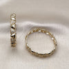Oro Laminado Huggie Hoop, Gold Filled Style with White Micro Pave, Polished, Golden Finish, 02.204.0054.35