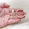Oro Laminado Huggie Hoop, Gold Filled Style Star Design, with White Cubic Zirconia, Polished, Golden Finish, 02.204.0056.35