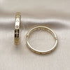 Oro Laminado Huggie Hoop, Gold Filled Style Star Design, with White Cubic Zirconia, Polished, Golden Finish, 02.204.0056.35