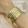 Gold Plated Dozen Bangle, Diamond Cutting Finish, Golden Finish, 03.08.0142.08