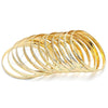 Gold Plated Dozen Bangle, Diamond Cutting Finish, Golden Finish, 03.08.0142.08
