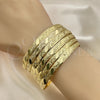 Gold Plated Dozen Bangle, Diamond Cutting Finish, Golden Finish, 03.08.0142.08 (06 MM Thickness, One size fits all)