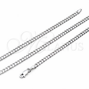 Sterling Silver Basic Necklace, Miami Cuban Design, Polished, Silver Finish, 04.420.0003.16 (100 Gauge, 02 MM Thickness, 16 Inches Length)