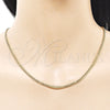 Oro Laminado Basic Necklace, Gold Filled Style Miami Cuban Design, Diamond Cutting Finish, Golden Finish, 04.63.1424.24