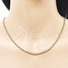 Oro Laminado Basic Necklace, Gold Filled Style Miami Cuban Design, Diamond Cutting Finish, Golden Finish, 04.63.1424.24 (0.80 Gauge, 03 MM Thickness, 24 Inches Length)