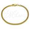 Oro Laminado Basic Bracelet, Gold Filled Style Miami Cuban Design, Diamond Cutting Finish, Golden Finish, 04.63.1424.07